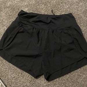 Black running shorts with liner